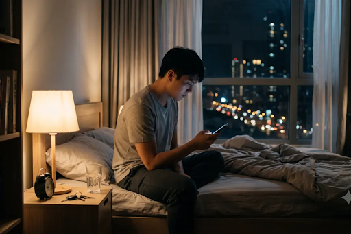 A person talking to an AI chatbot on a laptop while reflecting on loneliness, emotional wellbeing and human connection.